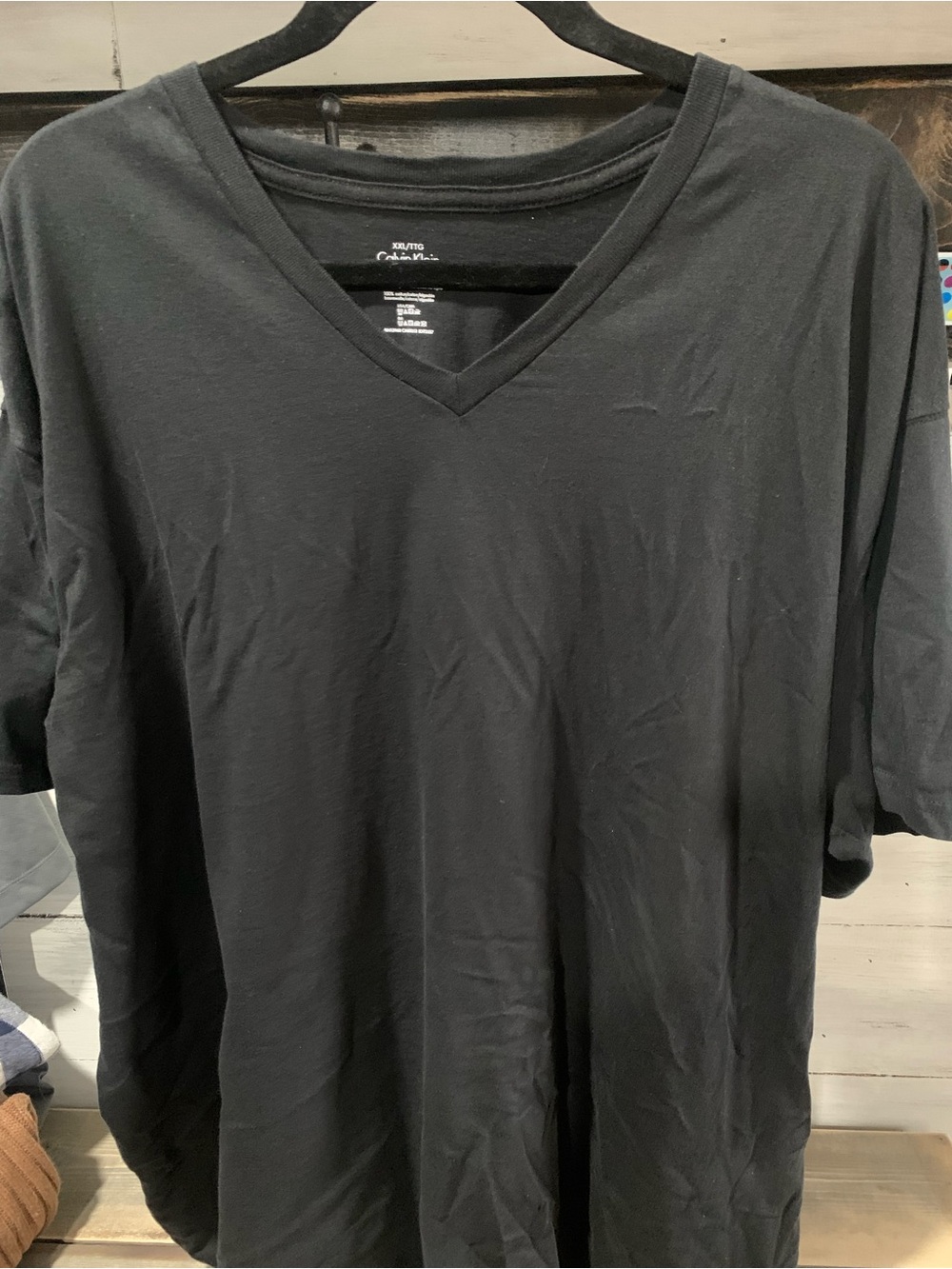 Calvin Klein Men's Black V-Neck Short Sleeve Tee